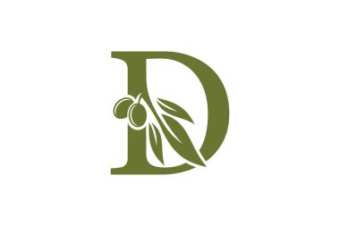 D harfli zeytin yağı tasarımı.