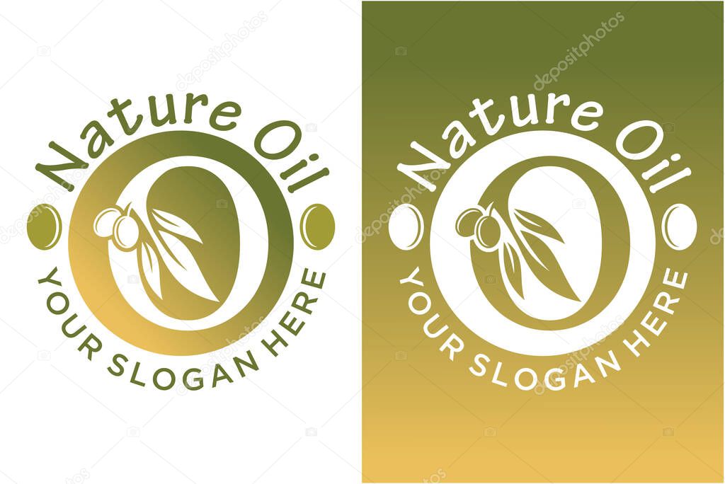 Nature olive design with letter o modern concept