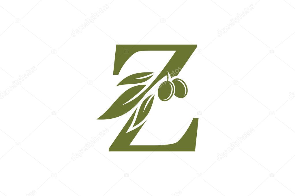 Olive oil design with letter z concept