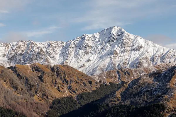 Sněžná Krajina Záběr Queenstown Novém Zélandu — Stock fotografie