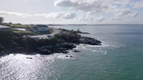 Drone Disparado Bluff Nova Zelândia Nos Sinais Famosos Olhe Para — Vídeo de Stock