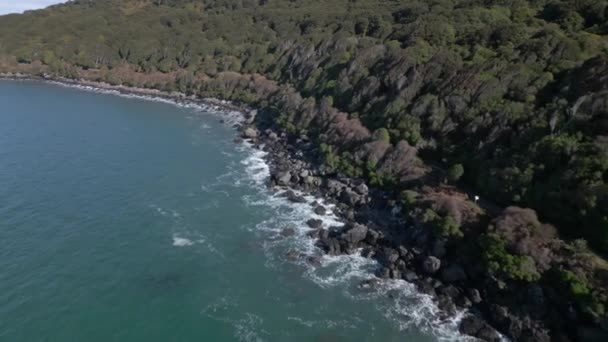 Drone Disparado Bluff Nova Zelândia Tiro Litoral Cima — Vídeo de Stock