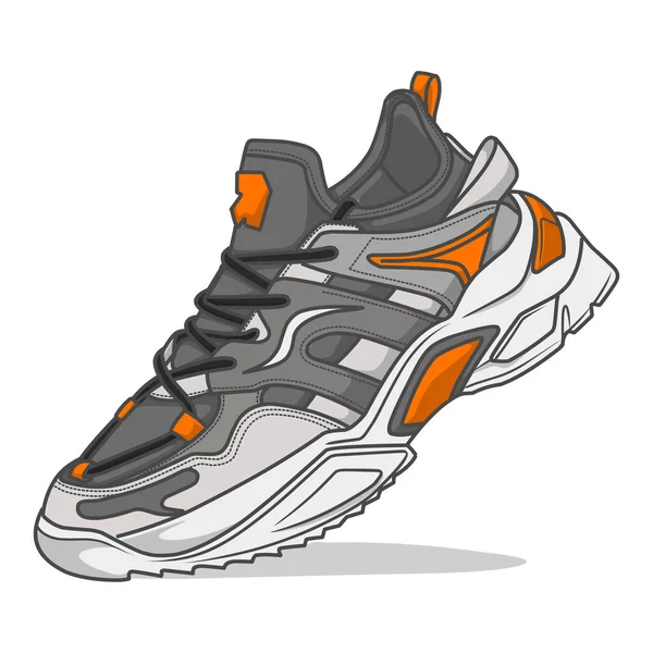 Ilustrasi Vektor Yang Energik Menampilkan Koleksi Sepatu Olahraga Ideal Untuk - Stok Vektor