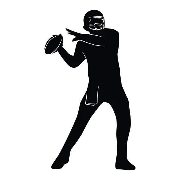 American Football Players Silhouettes Vector Pack Various Pose — Stock Vector