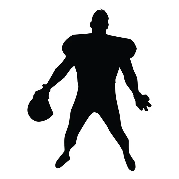 American Football Players Silhouettes Vector Pack Berbagai Pose - Stok Vektor