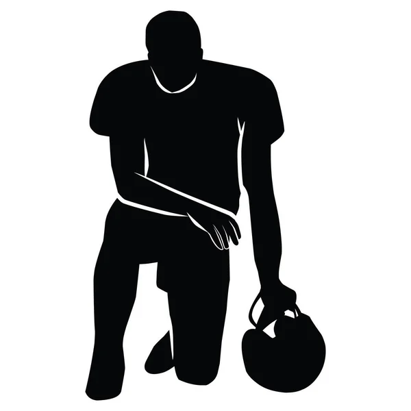 American Football Players Silhouette Pack Vettoriale Varie Pose — Vettoriale Stock
