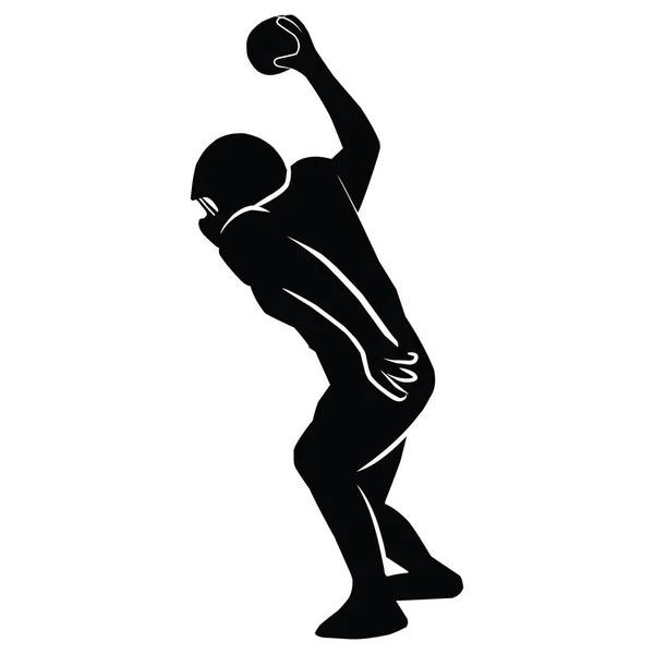 美式足球运动员简介 矢量包 各种姿势 — 图库矢量图片