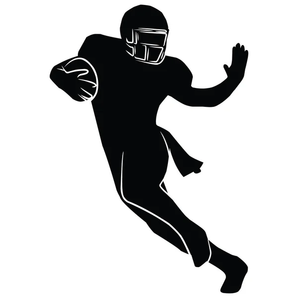 American Football Players Silhouettes Vector Pack Various Pose — Stock Vector