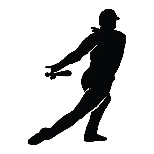 Joueur Baseball Silhouette Vecteur Collection Pose Silhouette Softball — Image vectorielle