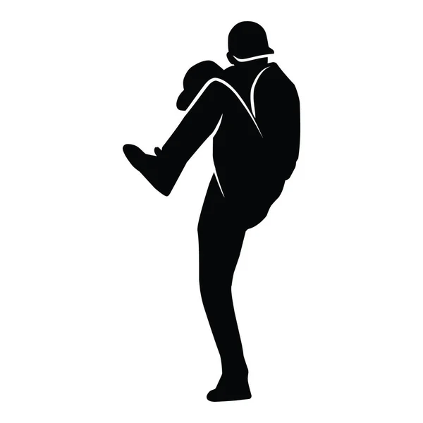 Joueur Baseball Silhouette Vecteur Collection Pose Silhouette Softball — Image vectorielle