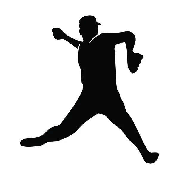棒球运动员轮廓矢量 垒球轮廓姿态集合 — 图库矢量图片