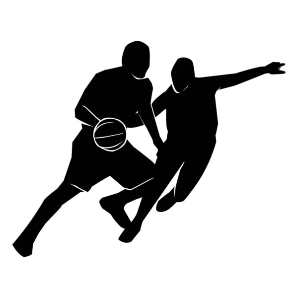 Vector Set Basketball Player Silhouettes Basketball Silhouettes — Stock Vector