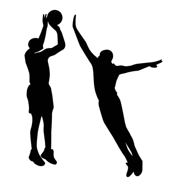 Basketbol Oyuncusu Siluetleri Basketbol Siluetleri — Stok Vektör