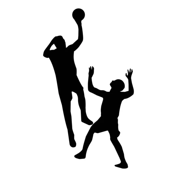 バスケットボール選手シルエット バスケットボールシルエットのベクトルセット — ストックベクタ