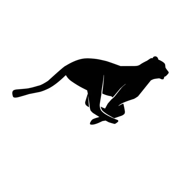 Silhouette Guépards Vecteur Noir Silhouettes Animalières — Image vectorielle
