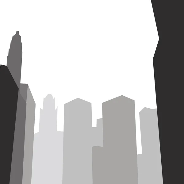 城市建筑的黑白轮廓 可用于背景 — 图库矢量图片