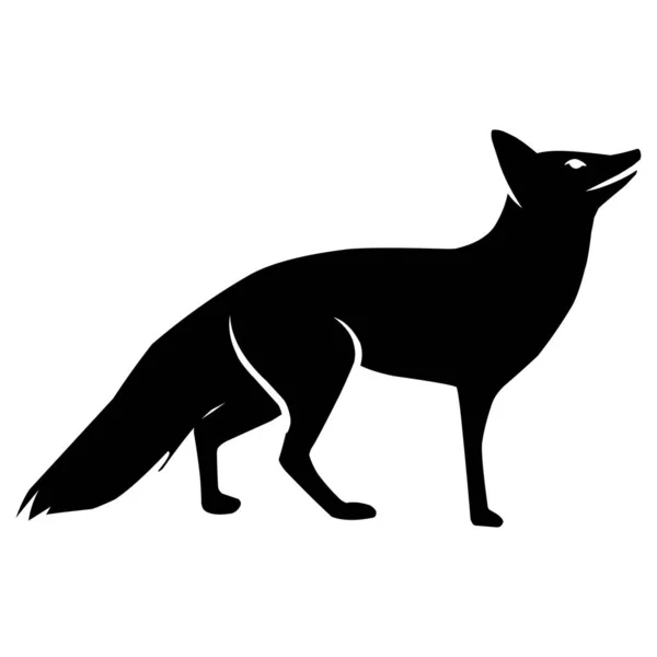 Silhouette Renard Vecteur Noir Silhouettes Animalières — Image vectorielle