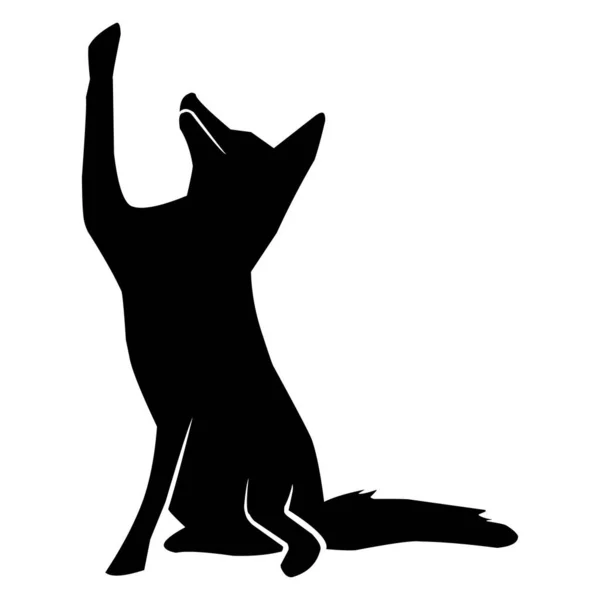 狐狸轮廓黑色矢量 野生动物的轮廓 — 图库矢量图片