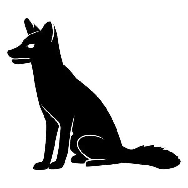 狐狸轮廓黑色矢量 野生动物的轮廓 — 图库矢量图片
