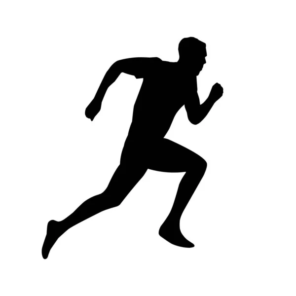 Der Mann Ist Läufer Silhouettenvektor Pro Vector — Stockvektor
