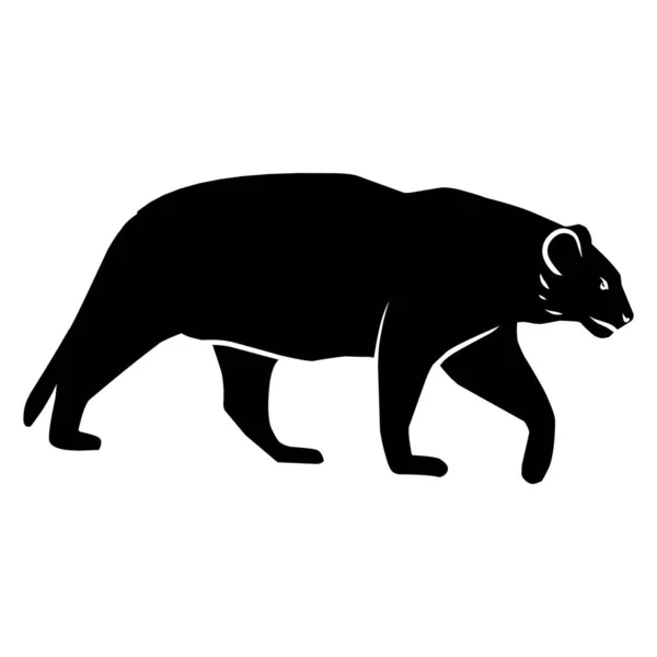 Tête Tigre Silhouette Vecteur Noir Silhouettes Animalières — Image vectorielle