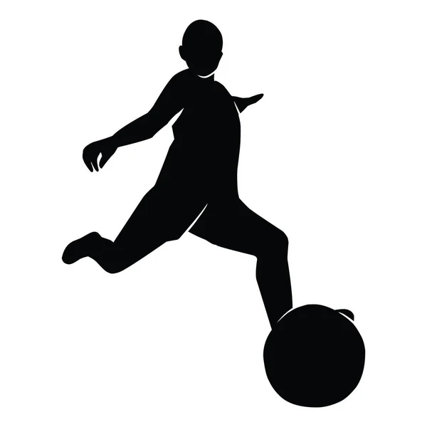Collection Silhouettes Noires Joueurs Football Ombres Des Footballeurs Sur Fond — Image vectorielle