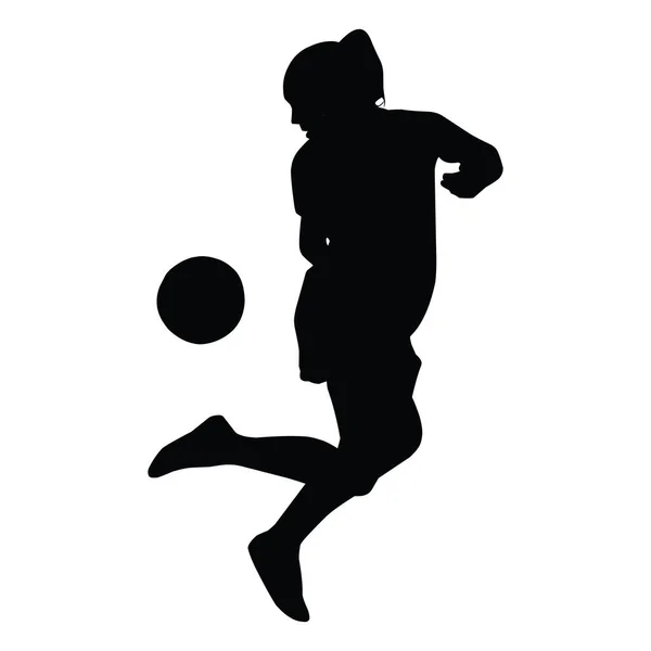 Collection Black Silhouettes Soccer Players Shadows Footballers White Background Sports — Stock Vector
