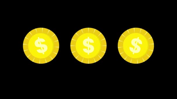 Δολάριο Animation Νόμισμα Για Την Παρουσίαση Για Χρήματα — Αρχείο Βίντεο