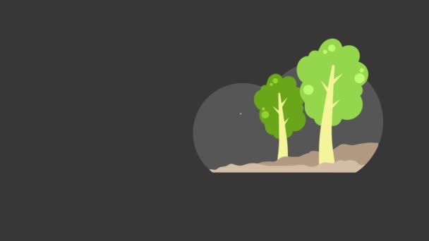 Анимация Иконки Леса Плоским Дизайном Целевой Страницы — стоковое видео
