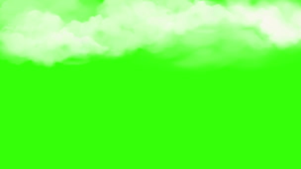 Анимированные Облака Попадаются Зеленом Фоне Экрана Справа Налево Бесшовном Цикле — стоковое видео