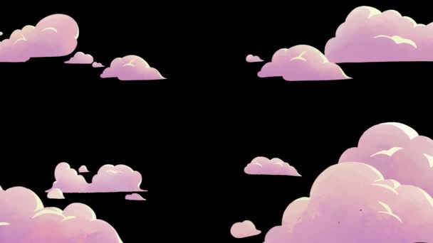 Рожевий Хмарний Анімаційний Фон Відео — стокове відео