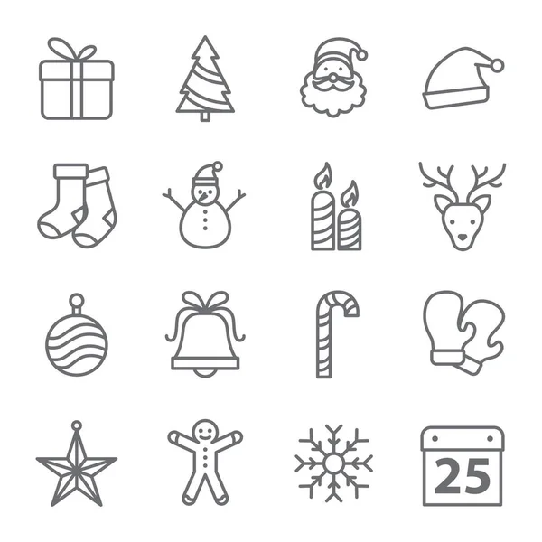 Рождественский Набор Иконок Подходит Вашего Сайта Тема Рождестве — стоковый вектор