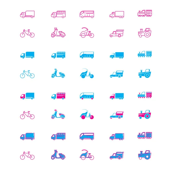 Icône Transport Set Pour Votre Site Web — Image vectorielle