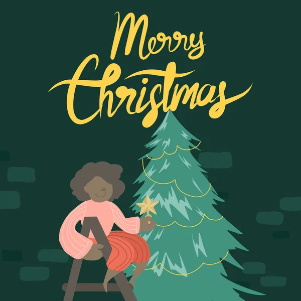 Weihnachten Ist Der Beste Moment Mit Familie Und Freunden Teilen — Stockvektor