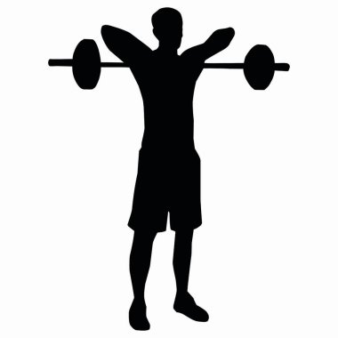 Egzersiz yapan insanların silueti. spor salonu silueti