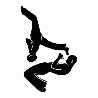 Dövüş sanatları hareketi silueti. vektör resmi