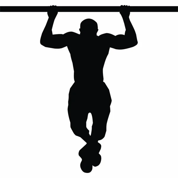 锻炼的人的轮廓 体操馆的轮廓 — 图库矢量图片