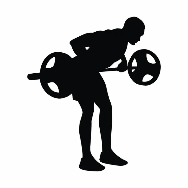 Silhouette People Exercising Gym Silhouette — Stock Vector
