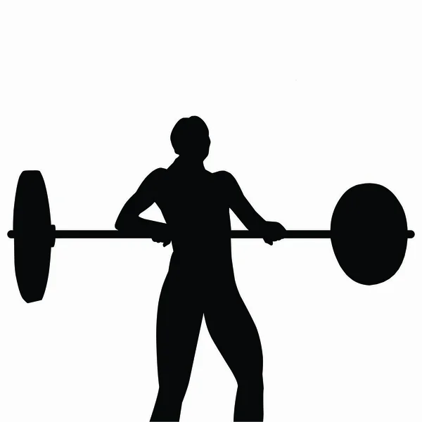 Silhouette People Exercising Gym Silhouette — Stock Vector