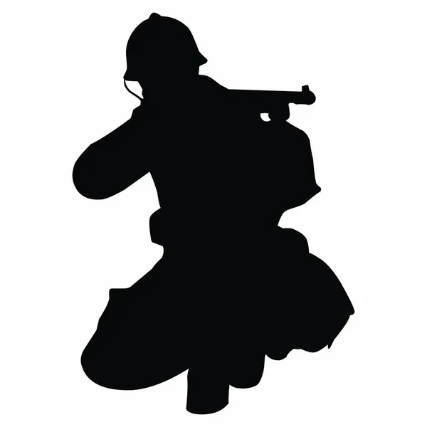 一个拿着枪的士兵的肖像 矢量图像 — 图库矢量图片