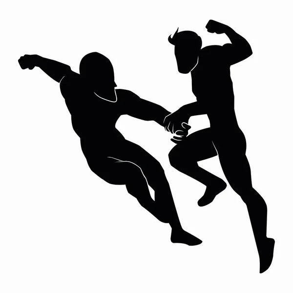 Die Silhouette Einer Kampfsportbewegung Vektorbild — Stockvektor