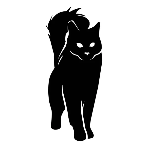 Kattensilhouet Viering Van Kattendag — Stockvector