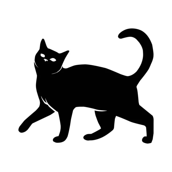 Kattensilhouet Viering Van Kattendag — Stockvector