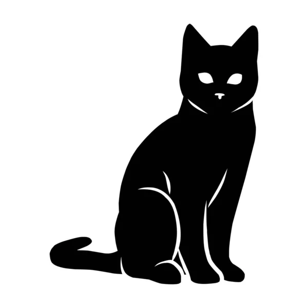 猫のシルエット 猫の日を祝う — ストックベクタ