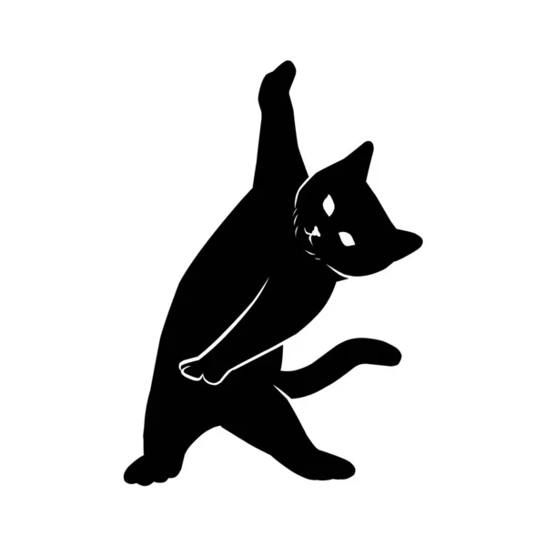 Katzensilhouette Katzentag Gefeiert — Stockvektor