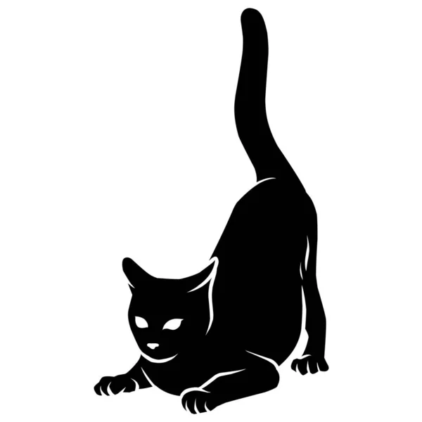 Kedi Silueti Kedi Gününü Kutluyoruz — Stok Vektör