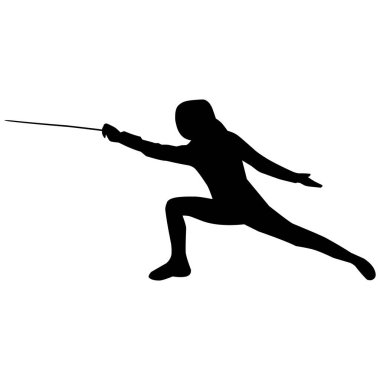 Bir eskrim oyuncusunun hareketinin silueti