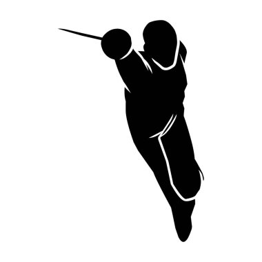 Bir eskrim oyuncusunun hareketinin silueti