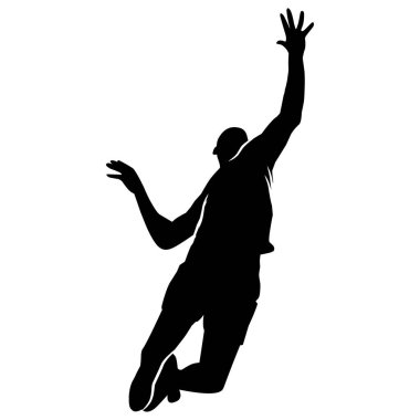 Voleybol oyuncusu silueti. voleybol hareketlerinin birkaç silueti