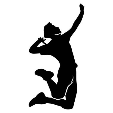 Voleybol oyuncusu silueti. voleybol hareketlerinin birkaç silueti
